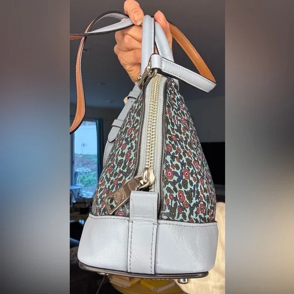 Coach Mini Sierra Dome Satchel Blue Floral - Picture 11 of 17